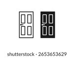door icon line and flat design