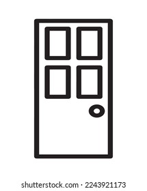tipo de línea de icono de puerta simple vector