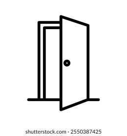 Ícone de porta logotipo linear isolado