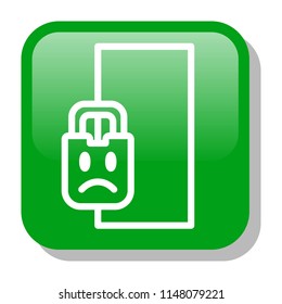 Door Icon. Locked Door. House Protection concept. Editable stroke flat icons. Simple thin line art logo. Web app button. Vector illustration. 