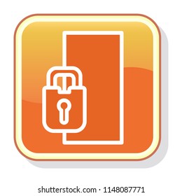 Door Icon. Locked Door. House Security concept. Editable stroke flat icons. Simple thin line art logo. Web app button. Vector illustration. 