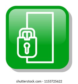 Door Icon. Locked Door. House Security concept. Editable stroke flat icons. Simple thin line art logo. Web app button. Vector illustration. 