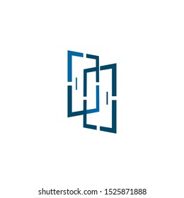 Door icon logo design vector template
