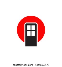 Door icon logo design vector template