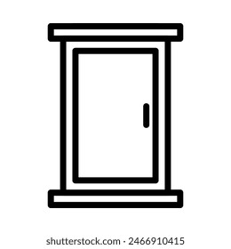 Door icon or logo illustration outline black style	

