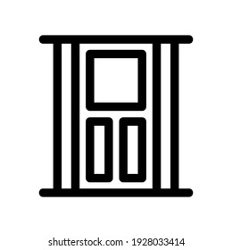 icono de puerta o logotipo símbolo de signo aislado ilustración vectorial - iconos vectoriales de estilo negro de alta calidad
