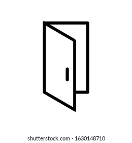 Door icon logo in outline style
