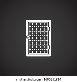 Icono de puerta en el fondo para diseño gráfico y web. Símbolo de concepto de ilustración creativa para aplicación web o móvil.