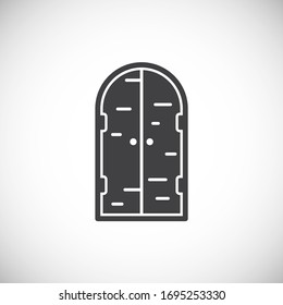 Door icon on background for graphic and web design. Creative illustration concept symbol for web or mobile app.