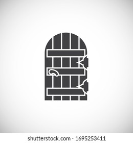Door icon on background for graphic and web design. Creative illustration concept symbol for web or mobile app.