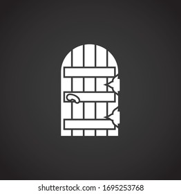 Door icon on background for graphic and web design. Creative illustration concept symbol for web or mobile app.