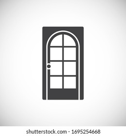Icono de puerta en el fondo para diseño gráfico y web. Símbolo de concepto de ilustración creativa para aplicación web o móvil.