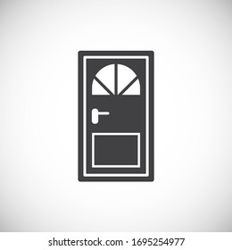 Icono de puerta en el fondo para diseño gráfico y web. Símbolo de concepto de ilustración creativa para aplicación web o móvil.