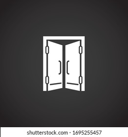 Icono de puerta en el fondo para diseño gráfico y web. Símbolo de concepto de ilustración creativa para aplicación web o móvil.