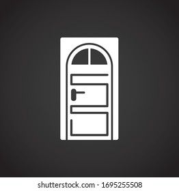 Icono de puerta en el fondo para diseño gráfico y web. Símbolo de concepto de ilustración creativa para aplicación web o móvil.