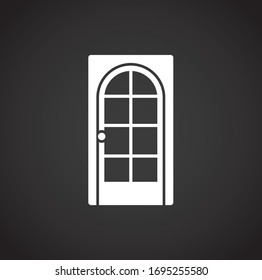 Door icon on background for graphic and web design. Creative illustration concept symbol for web or mobile app.