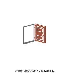 Door icon on background for graphic and web design. Creative illustration concept symbol for web or mobile app.
