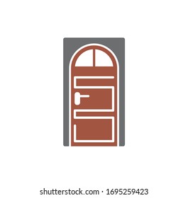 Door icon on background for graphic and web design. Creative illustration concept symbol for web or mobile app.