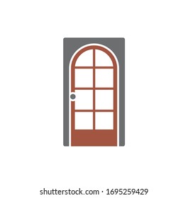 Door icon on background for graphic and web design. Creative illustration concept symbol for web or mobile app.