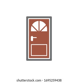 Door icon on background for graphic and web design. Creative illustration concept symbol for web or mobile app.