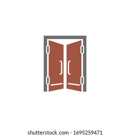 Door icon on background for graphic and web design. Creative illustration concept symbol for web or mobile app.