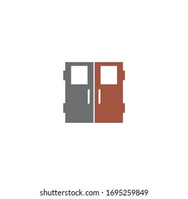 Türsymbol auf dem Hintergrund für Grafik und Webdesign. Symbol für kreatives Illustrationskonzept für Web- oder mobile App.