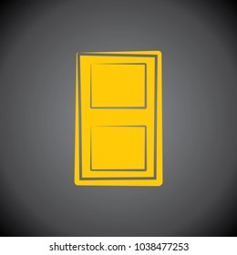 door icon on black background.