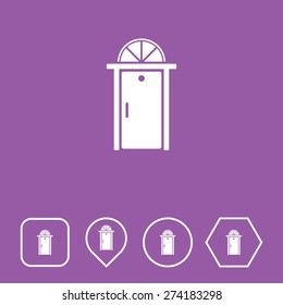 Door Icon on Flat UI Colors with Different Shapes. Eps-10.