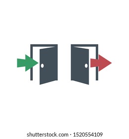 Door icon on white background. Vector illustration.