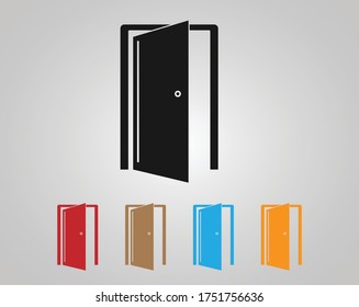 Door icon on white background. Vector illustration.