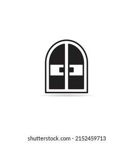 icono de puerta en la ilustración de fondo blanco