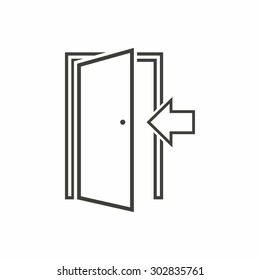 Door icon on white background. Vector illustration.