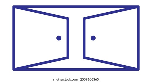 Door icon. Open door sign set. Exit and enter with arrow symbol. Vector isolated on white background.