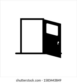 Door Icon, Open Door Vector Art Illustration