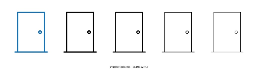 Door icon Outline vector logo for web ui