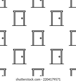 Türsymbol-Muster. Nahtlose Türmuster auf weißem Hintergrund.