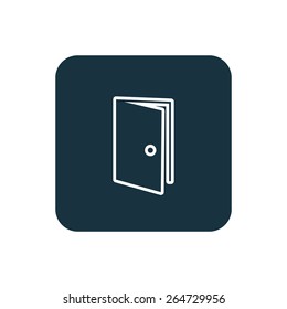 door icon Rounded squares button, on white background 