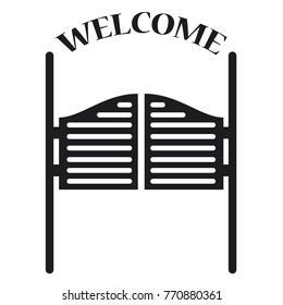 door icon, saloon door vector icon, simple illustration of saloon door icon 