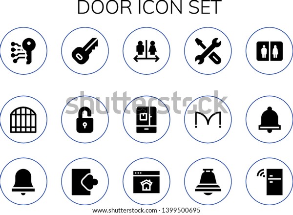 Door Icon Set 15 Filled Door Stock Vector Royalty Free 1399500695