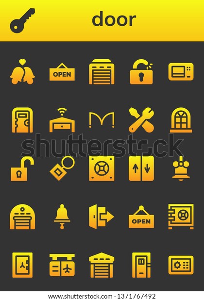 Door Icon Set 26 Filled Door Stock Vector Royalty Free