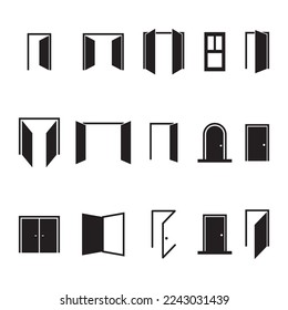 Door Icon Set, Design Vector Illustration