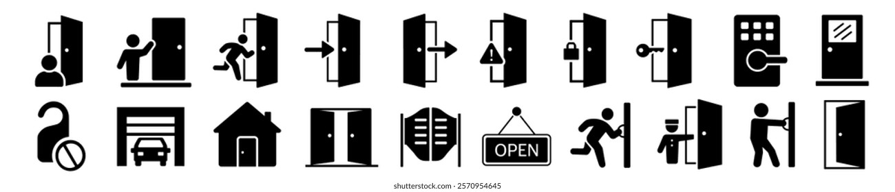 Door icon set. Door icons