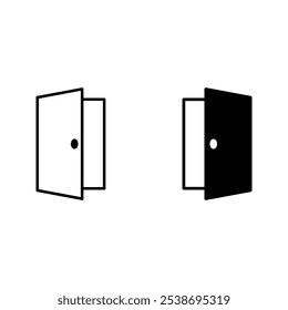 Icono de la puerta fijado para el concepto móvil y el color del Diseño web editable