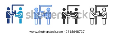 Door To Door icon set multiple style collection