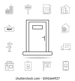 door icon. Set of sale real estate element icons. Premium quality graphic design. Signs, outline symbols collection icon for websites, web design, mobile app on white background