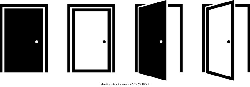 Door icon set simple design