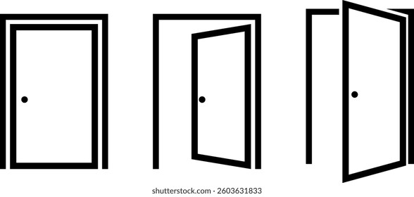 Door icon set simple design