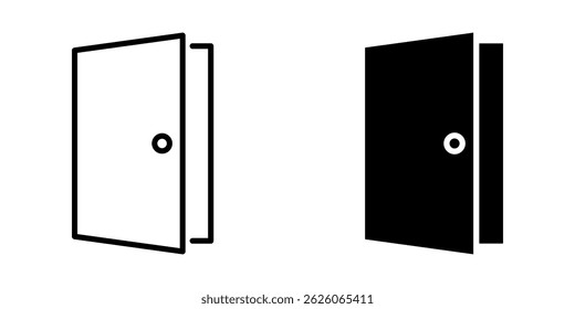 Door Icon set. Symbol isolated white background. vector illustration. color editable.