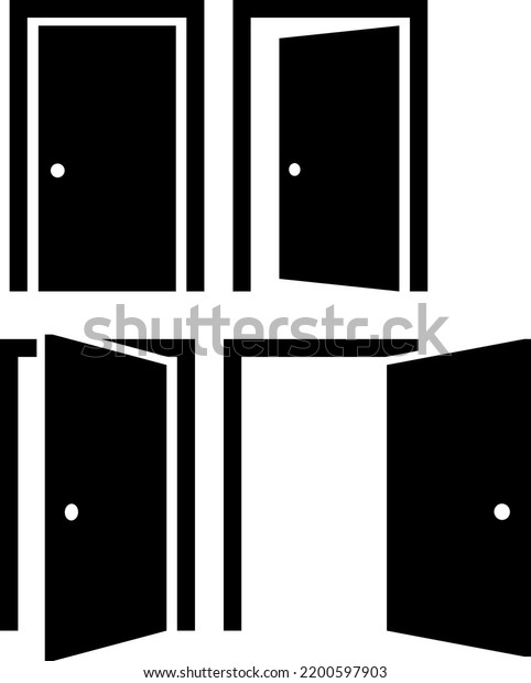 Door Icon Set Vector Stock Vector Royalty Free 2200597903 Shutterstock