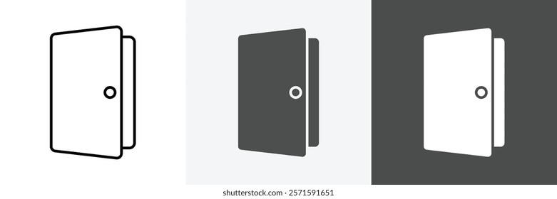 Door icon set vector art